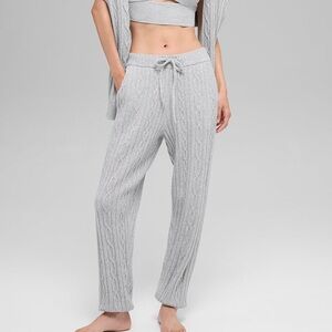 ALO Yoga Gray Cable Knit Sweatpants